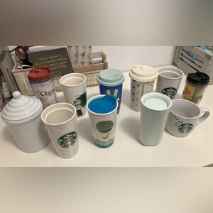 Starbucks mug / cup / tumbler collection. 10 x cups + 1 coffee canister